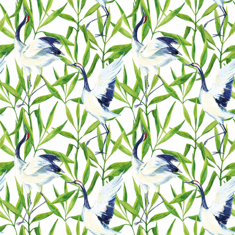 Carreau de papier peint adhésif 24 po Birds, L 126 po x l 24 po