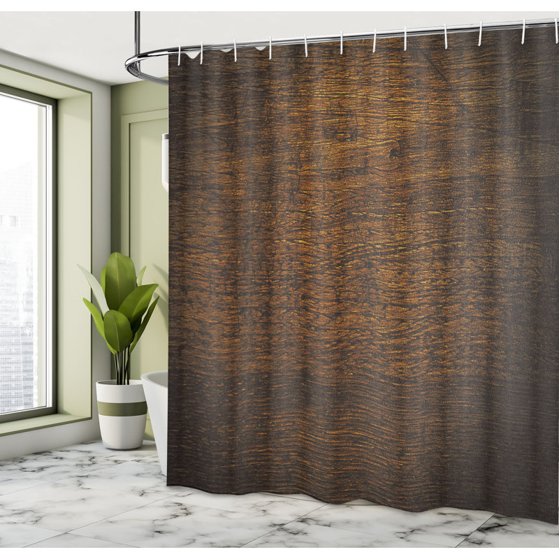 Rideau de douche à impression simple en bois vieillesse antique en bois rustique floor Middleton, H 75 po x l 69 po