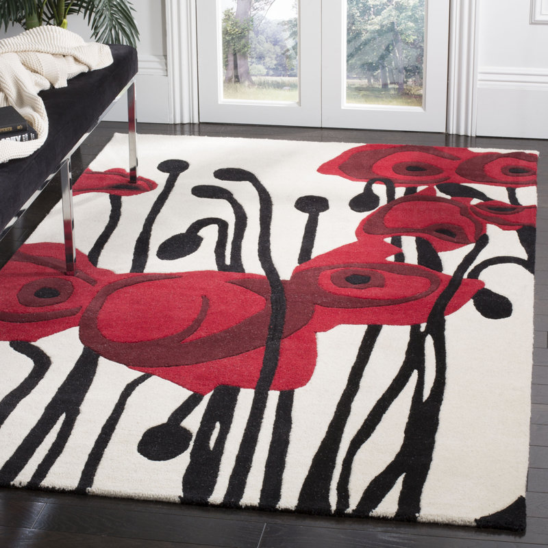 Soho Hand Tufted Floral Indoor/Outdoor Rug, Rectangle 3'6" x 5'6"