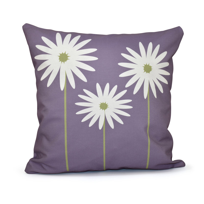 Daisy May Floral Reversible Throw Pillow, 26" H x 26" W x 1" D, Purple