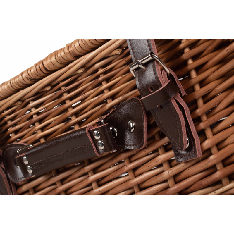 Double Steamed Empty Wicker Hamper Basket, 19cm H x 41cm W x 30cm D