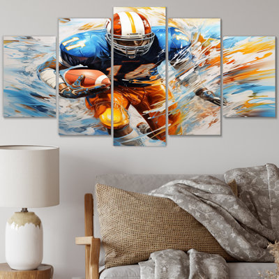 «Football Rhythmic Momentum I», reproduction d'art sur toile - 5 panneaux