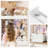  41.3''H Toys Storage Organizer with Kids Bookcases, Stuffed Animal Storage, 3 Movable Drawers, 4 Cube Storage Cabinet and 3-tier Bookshelf for Playrooms, Bedroom, White-1569306346