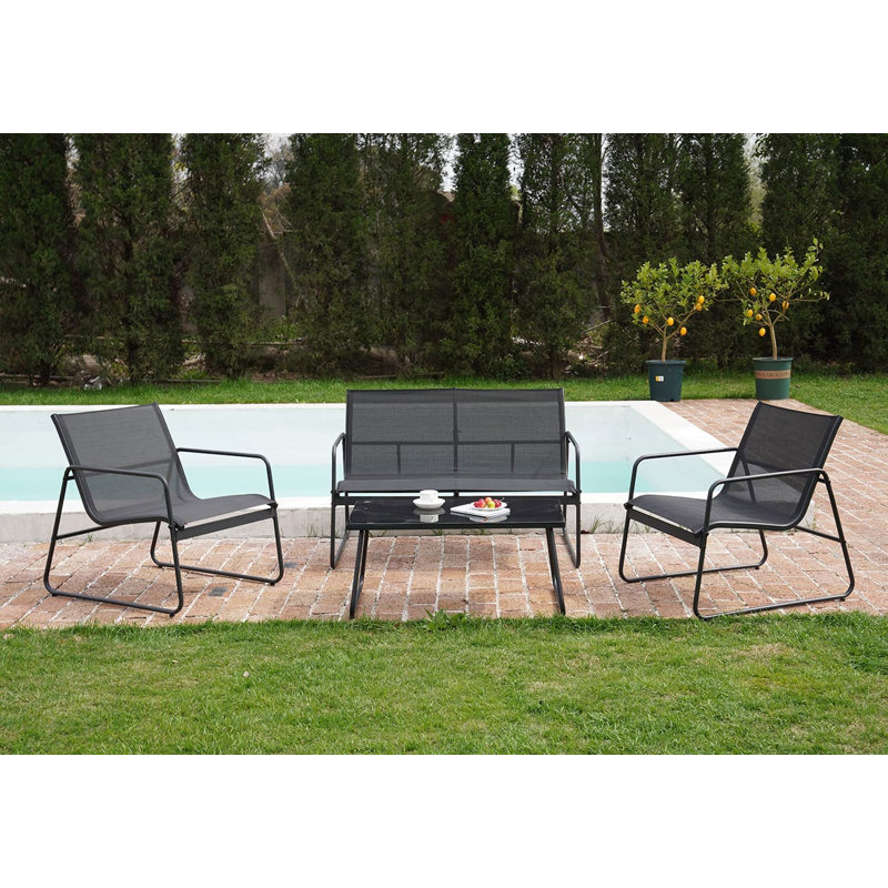 Ensemble de conversation pour 4 personnes Gelantipy, Noir