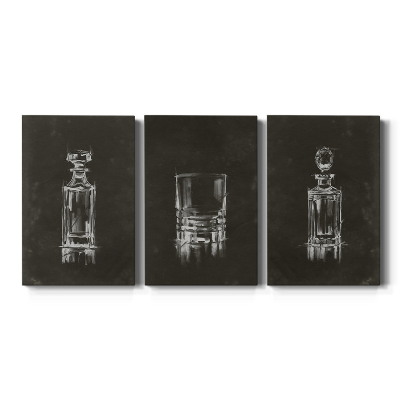 Crystal Barware I - Ensemble de 3 toiles tendues, H 36 po x l 72 po x P 1 po