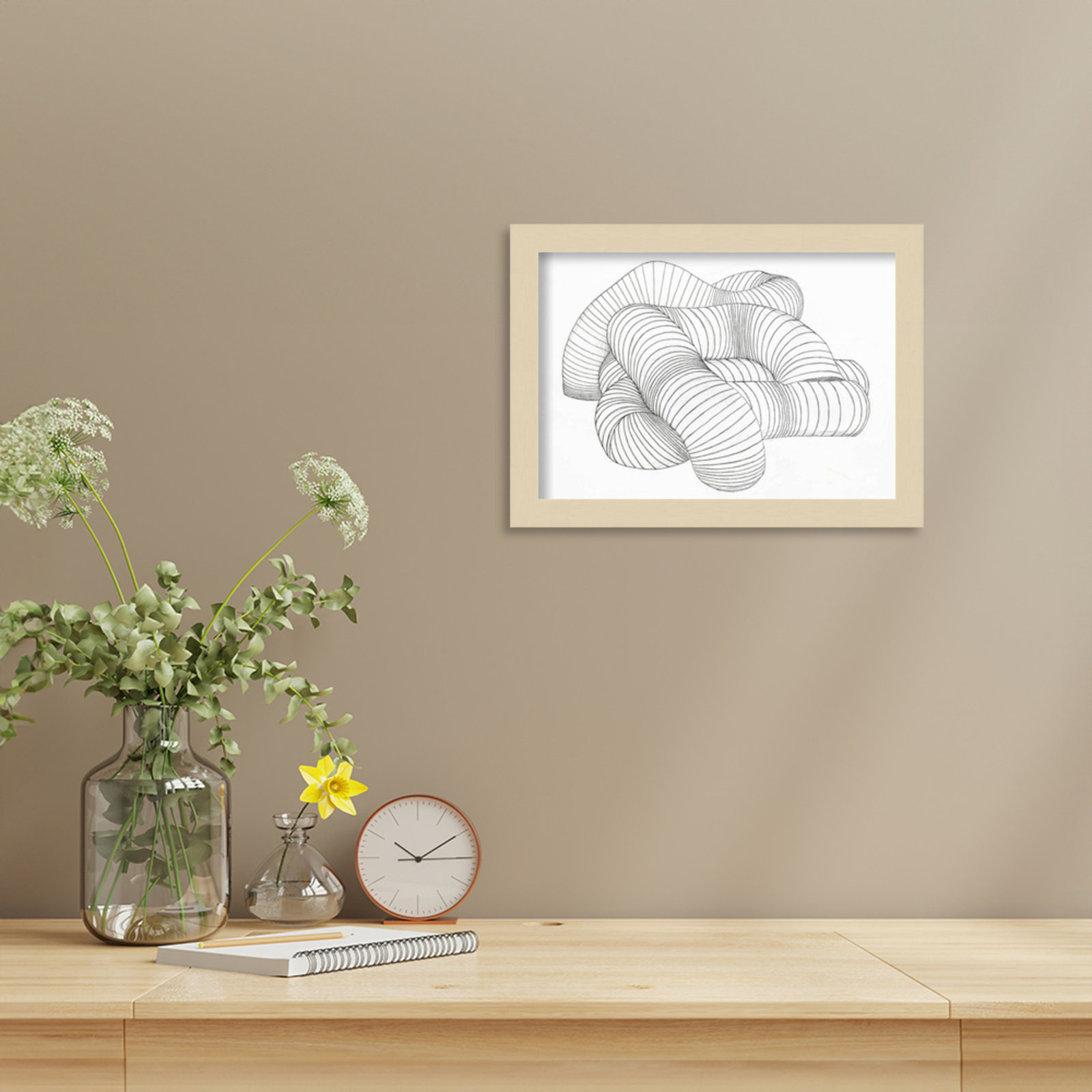 Grudie Hydro Pipes Print by Alex Dunn, 10" H x 13" W x 1" D, Brown