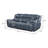 3-piece Upholstered Reclining Sofa Set Blue