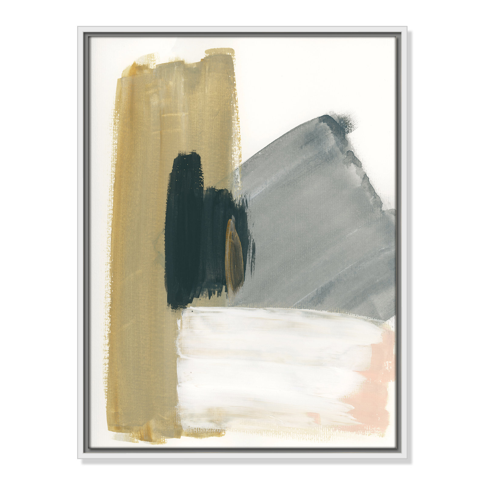 Herma "Marble Block Symmetry II" Print, 25.5" H x 19.5" W x 2" D, White Framed
