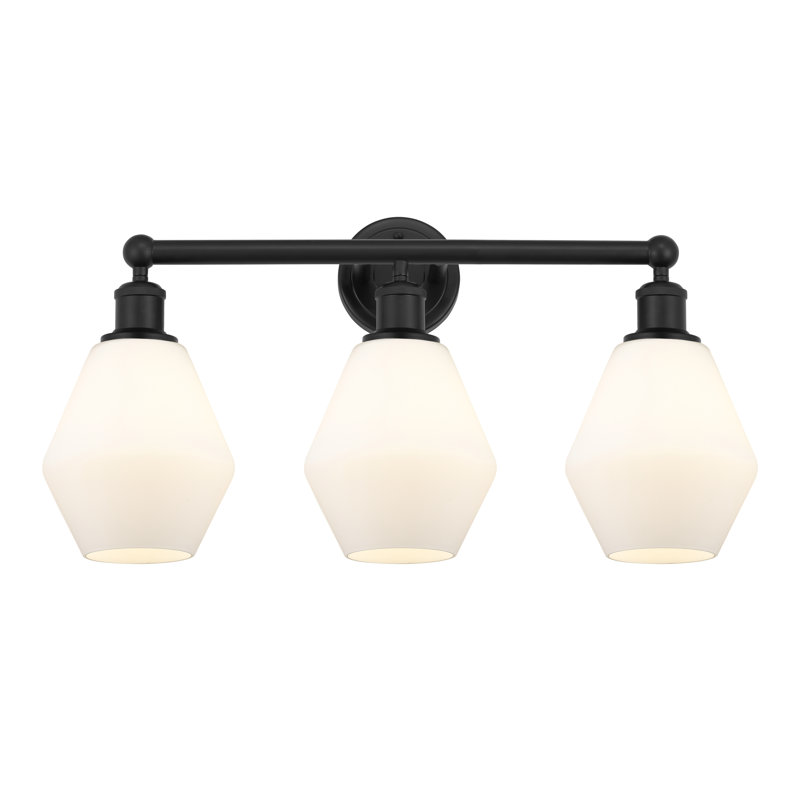 Éclairage pour meuble-lavabo 3 lumières 24 pouces Gabbie, Noir mat, Boîtier blanc mat