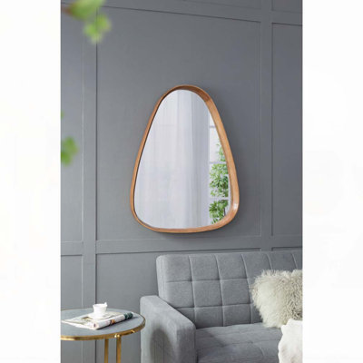 30"x38" Irrgeular Mirror with Wood Frame