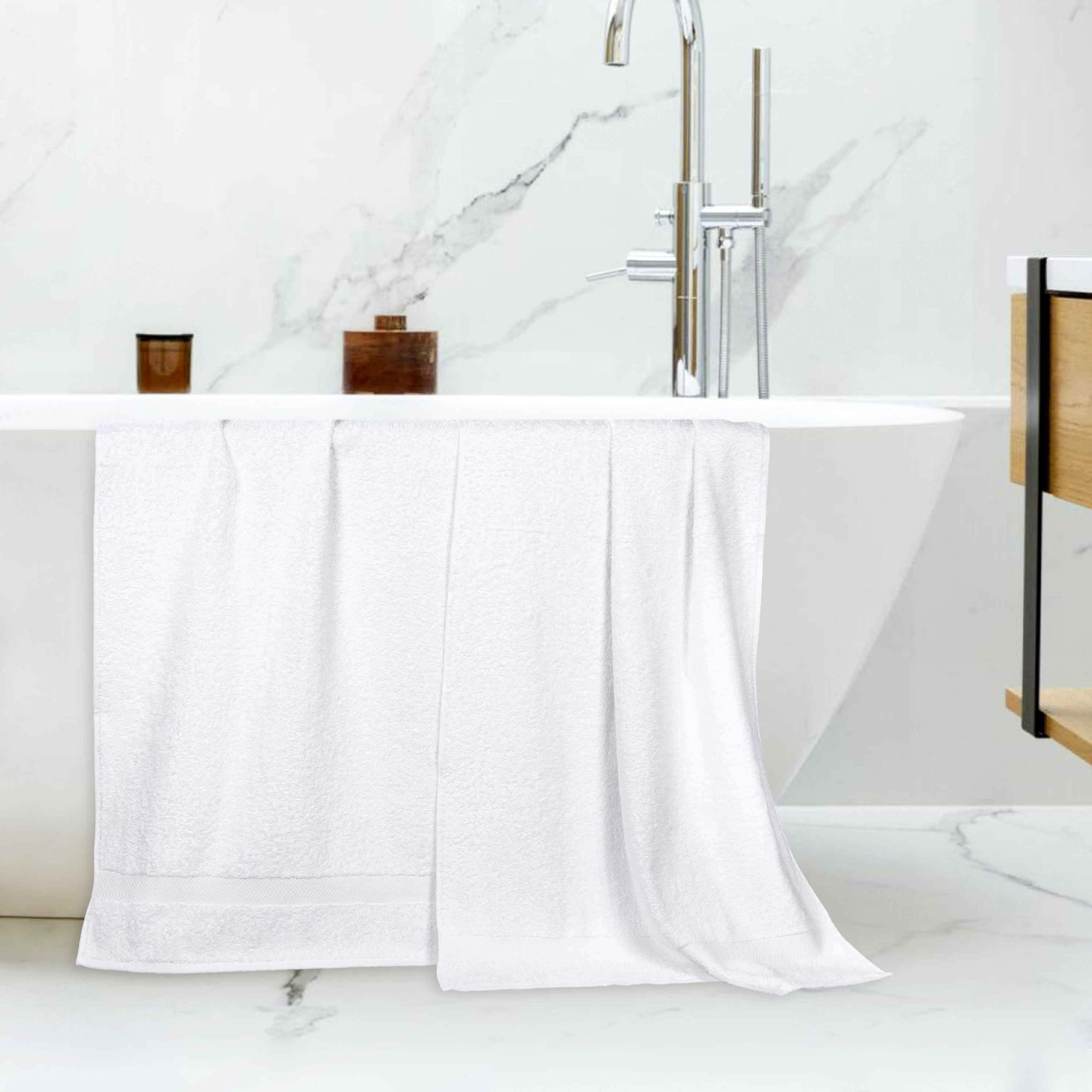 Glenlee 2 Piece Eco-Friendly 100% Cotton Bath Sheet Towel Set, White