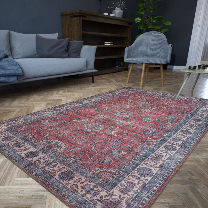 Luxurious Machine Washable Carpet, 100% Polyester, 7.5 x 10.8 Feet | Pile Height: 0.2 Inches, 1850 g/m² | Recycled Poly Cotton Underside, Easy Care, Perfect for Living Room & Bedroom, Soft & Durable Design