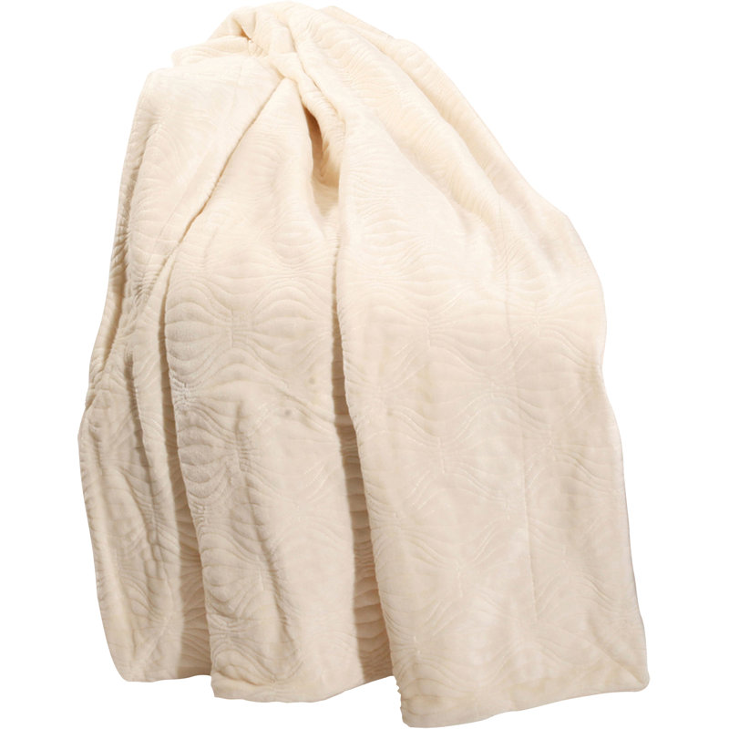 Quilted Throw Blanket, Antique White