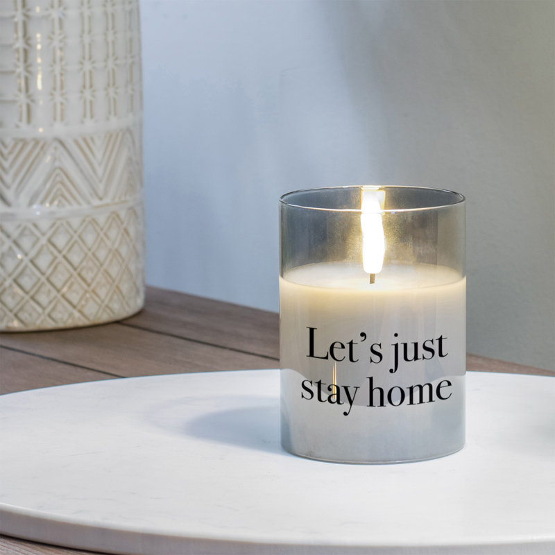Flameless Jar Candle with Glass Holder