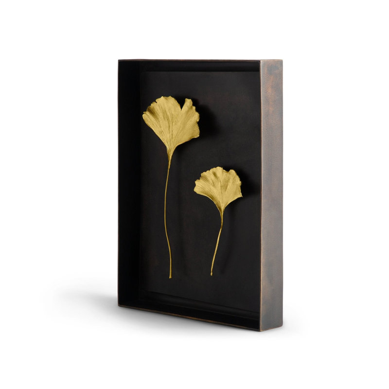 Ginkgo Leaf Shadow Box, Gold