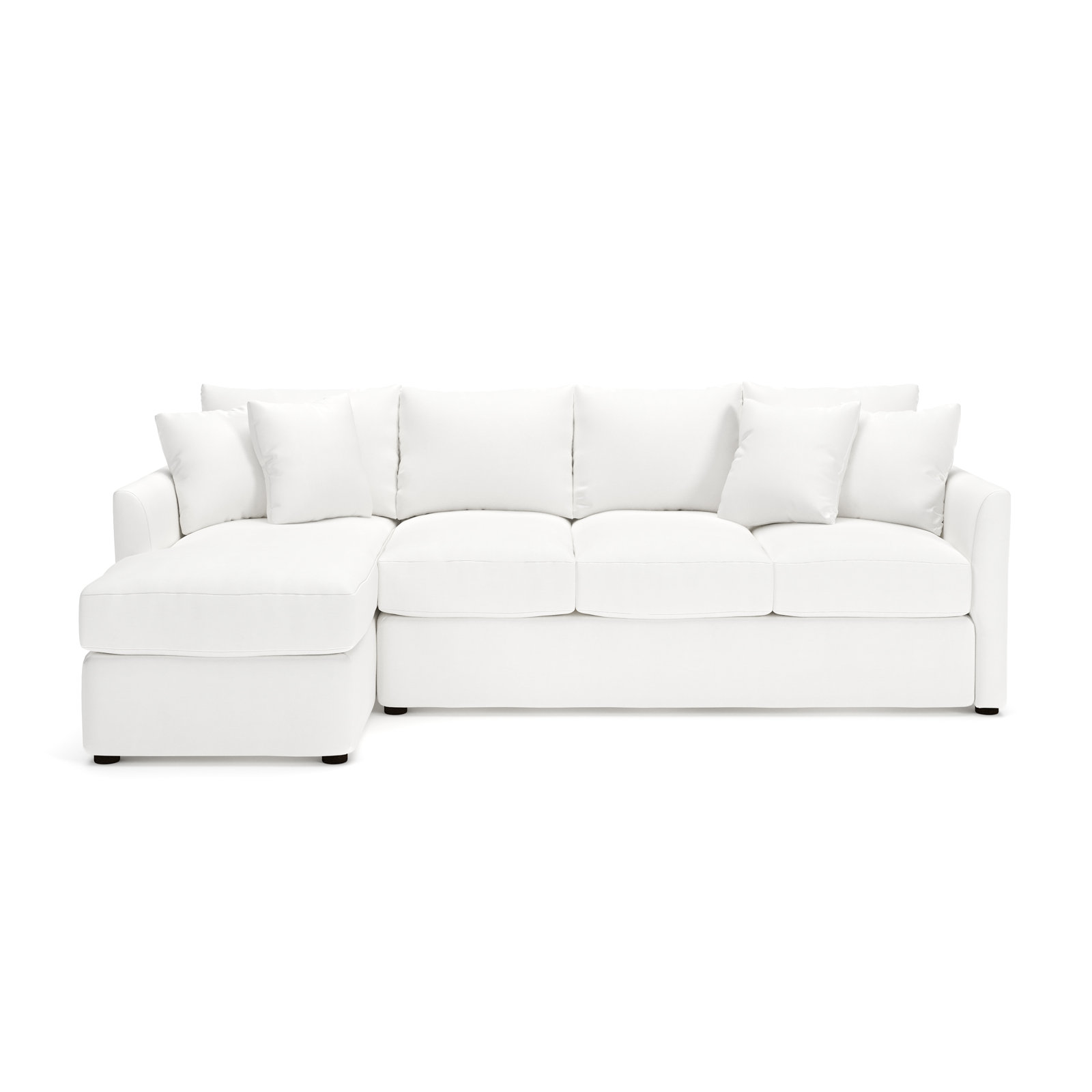 Cecelia Upholstered Chaise Sectional, Left Hand Facing, Bayou Off White Canvas