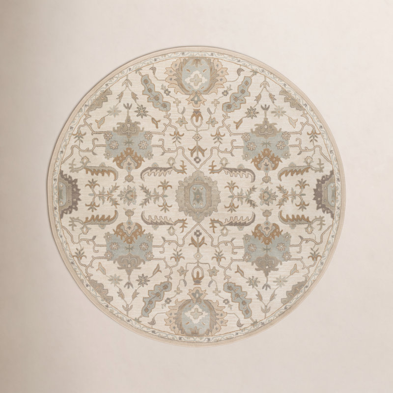 Arden Multi Hand-Tufted Wool Floral Rug, Round 9'9"