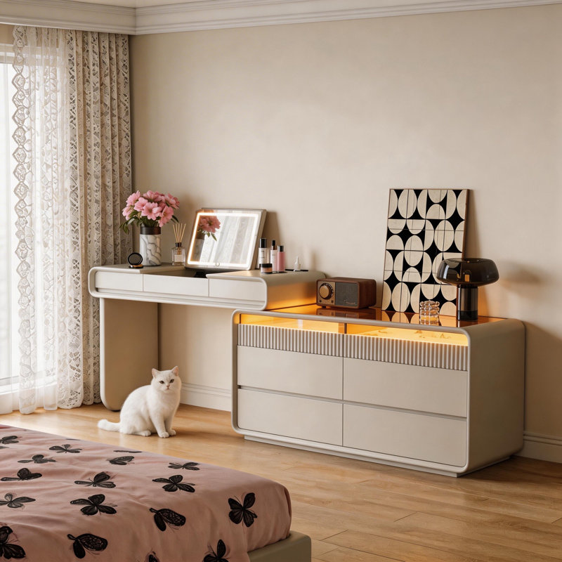 Commode à bijoux légère et luxueuse intégrée, 31.5" H x 68.9" W x 15.75" D