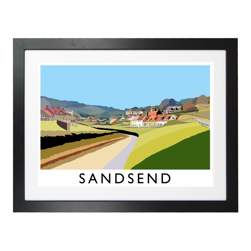 Sandsend by Richard O'Neil - Print, 44 cm H x 54 cm W x 2.2 cm D, Black Wood Frame