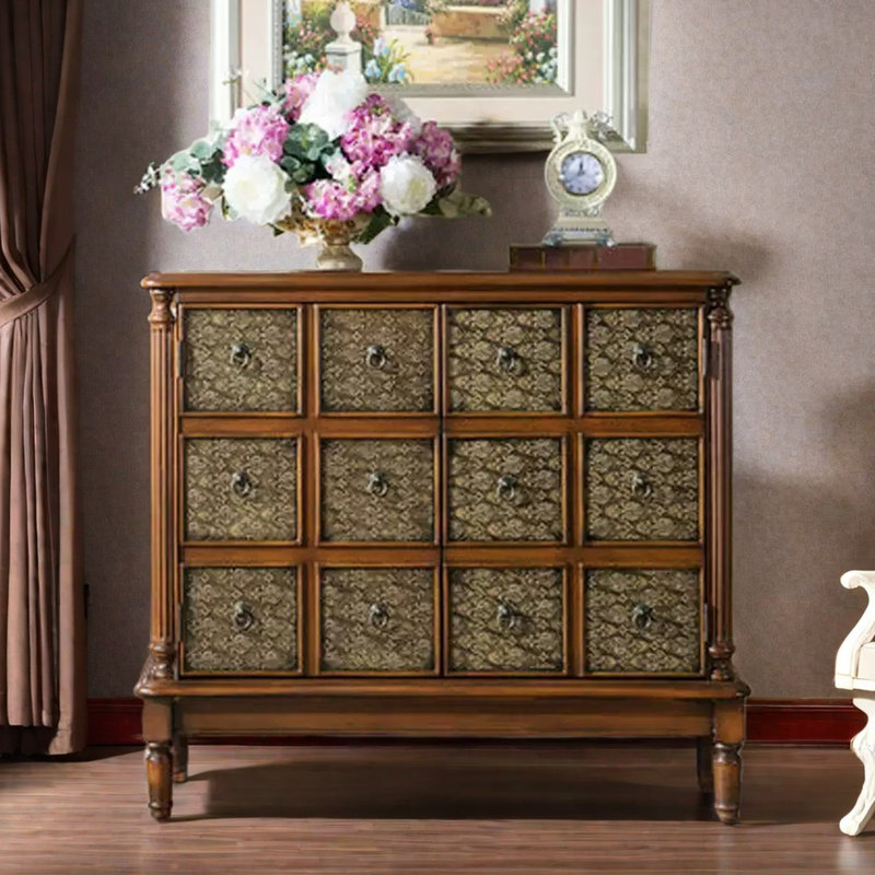 Double-Door Three-Tier Entryway Accent Cabinet