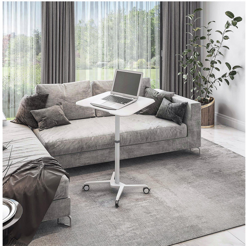 Support pour ordinateur portable blanc à hauteur réglable et inclinable, hauteur de table réglable et angle d'inclinaison