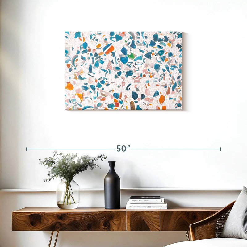 Plancher abstrait en terrazzo, H 20 po x l 30 po