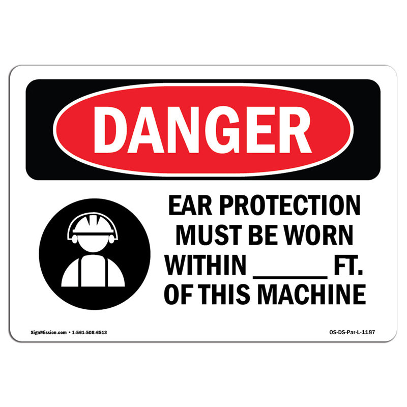 Danger Sign, 12" H x 18" W x 0.1" D
