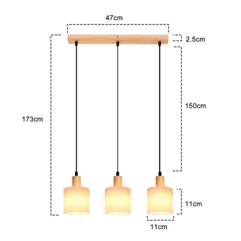 Rekina 3 - Light Natural Drum Pendant