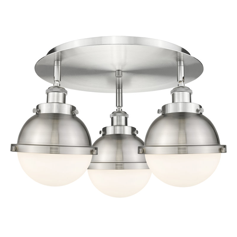 Plafonnier encastré Amalle, Nickel satiné, Nickel satiné brossé / blanc mat