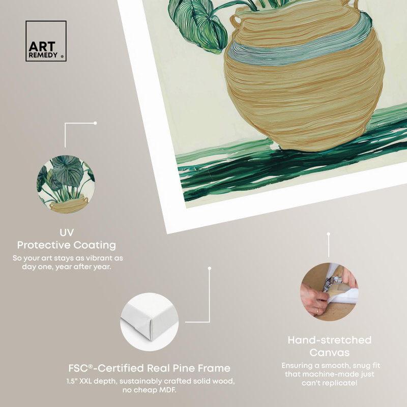 «Pots Geranium IV», reproduction d'art sur toile par Art Remedy, H 30 po x l 20 po, Toile tendue avec châssis