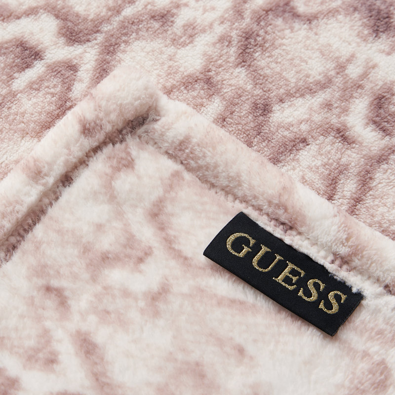 Couverture en peluche Guess, Peau de serpent - beige