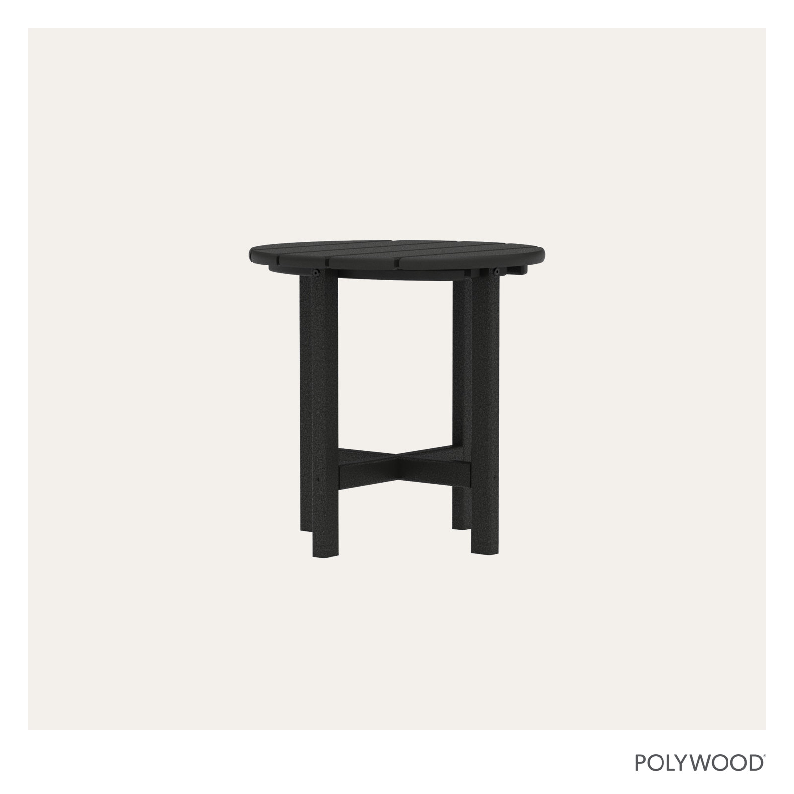 POLYWOOD® Tables 18" Patio Side Table, Black