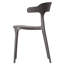 Chaise de salle à manger d'extérieur moderne en plastique avec dossier ouvert en U, gris, ensemble de 4-204698225