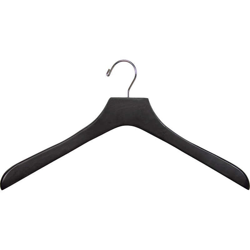 Cintre pour manteau en bois, 25, Noir mat / Chrome