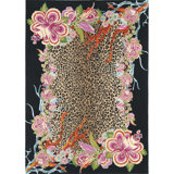 Jungle Forest Hand Tufted Wool Floral Area Rug in Brown/Black/Pink