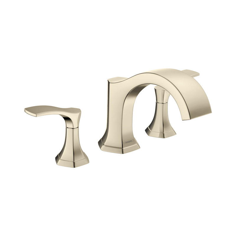 Garniture de robinet de baignoire romaine à deux poignées Locarno, Nickel poli
