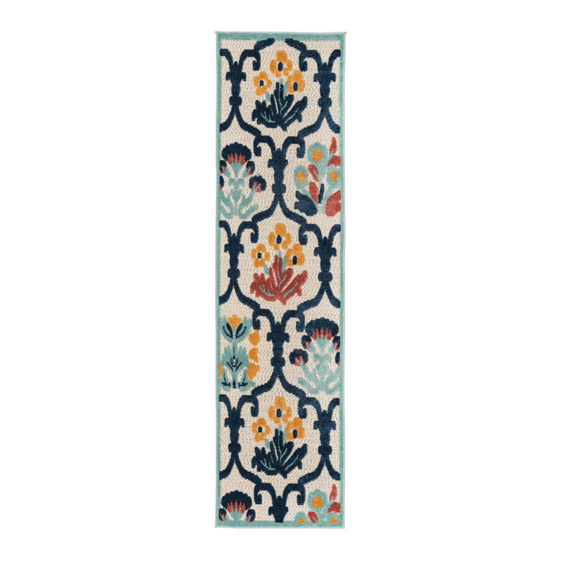 Hartin Indoor/Outdoor Rug Ivory, Runner 2' x 8'