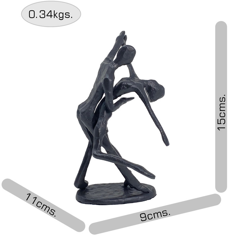 Gabriela DANCING COUPLE IN HOLD Iron Figurine 15cm, Mocha