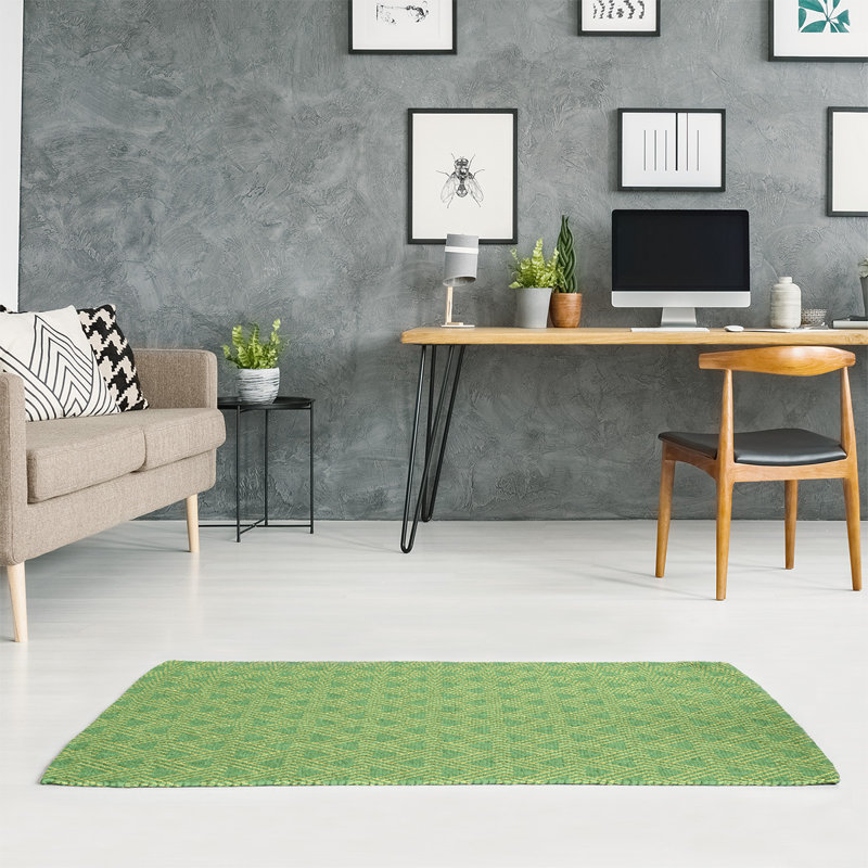 Tapis jaune/vert clair zag zig, Rectangle 4 pi x 6 pi