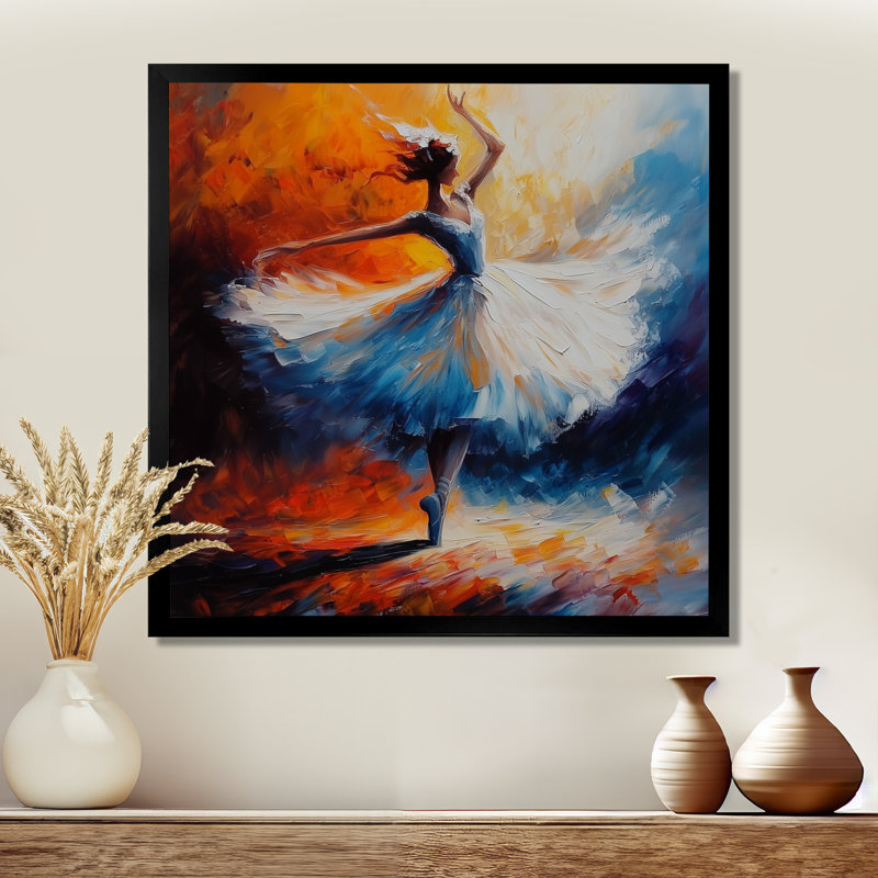 Summer Serenity Ballet Dance I - Ballet, reproduction d'art murale, H 16 po x l 16 po, Noir