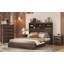 Ensemble de chambre à coucher 4 pièces avec grand lit en bois rétro avec 2 tables de chevet et 1 commode-1460110838