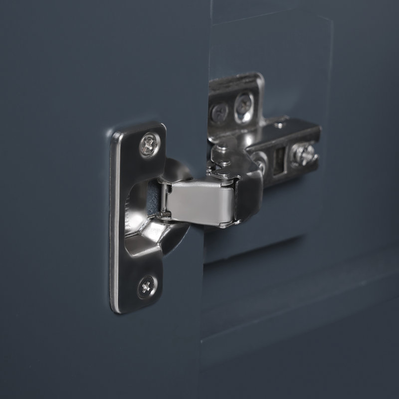 Meuble-lavabo bleu 36 po avec lavabo intégré en céramique, 2 portes à fermeture douce, 5 tiroirs, armoire à rallonge polyvalente et intemporelle pour salle de bain