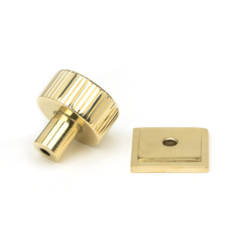 30mm Square Knob, Polished Brass