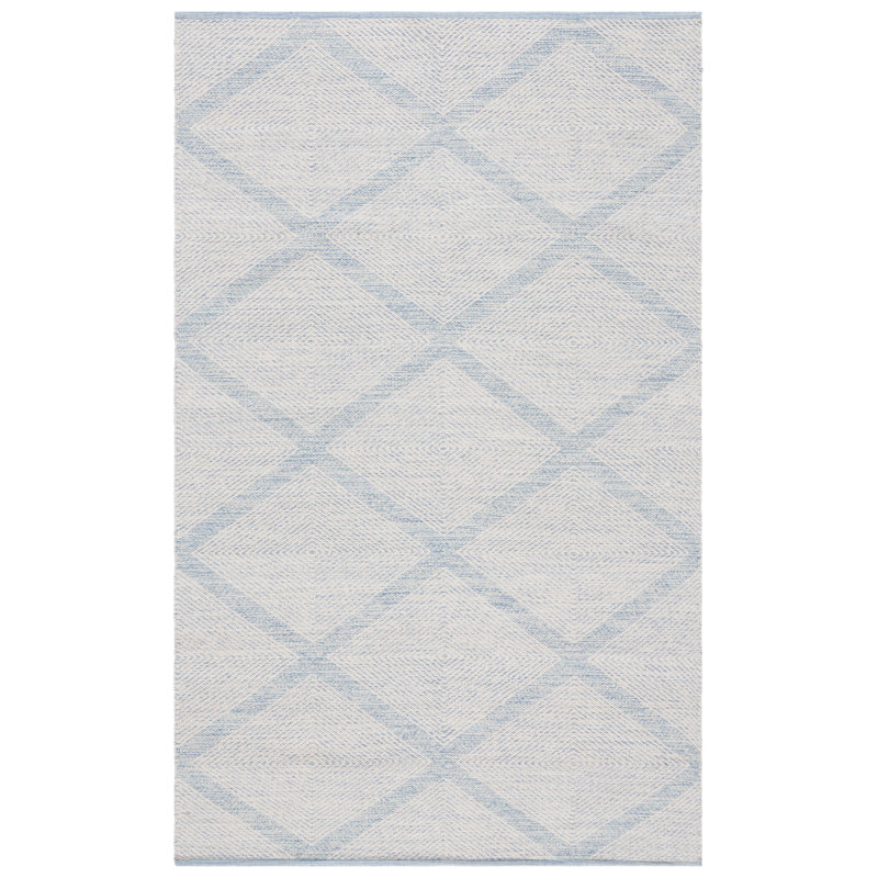 Bester Hand Woven Cotton Geometric Rug, Rectangle 5' x 8'