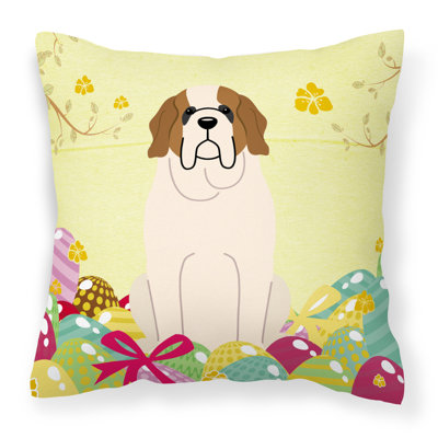 Coussin décoratif d’intérieur/d’extérieur collie de pâques œufs border