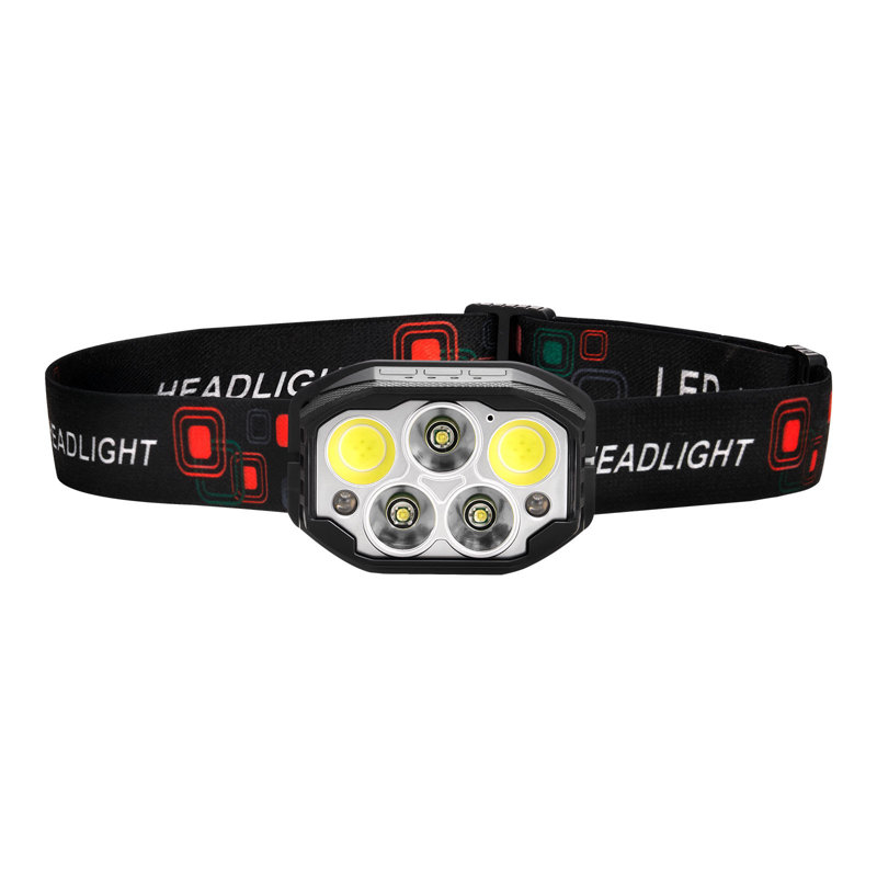 Ensemble de 2 lampes frontales, phare rechargeable à DEL lumineux, lampe de poche légère avec 12 modes d'éclairage et capteur de mouvement, bandeau réglable, lampes frontales pour le camping, la course, la randonnée, la pêche