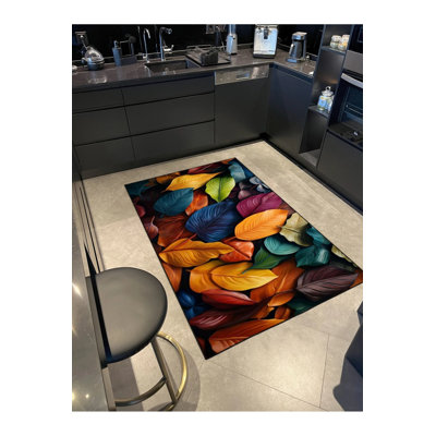 Tree Leaf Landscape Patterned Woven Floor Carpet