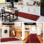 Tapis pour couloir ou cuisine, petit tapis à rayures rouge-65821749