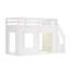 Lit mezzanine simple avec escalier de rangement et lumières DEL intégrées, blanc-1601785603