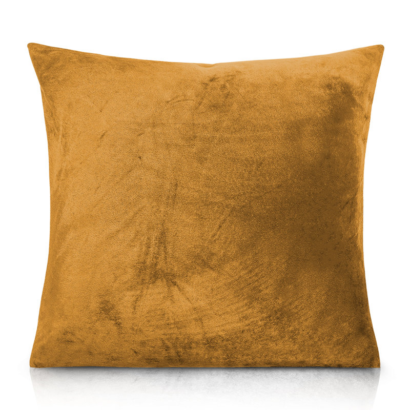 Aspire Homeware Square Plain Velvet Scatter Cushion Cover, Ochre, Pack of 2